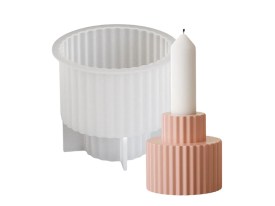 Molde silicona circulo doble rayado 